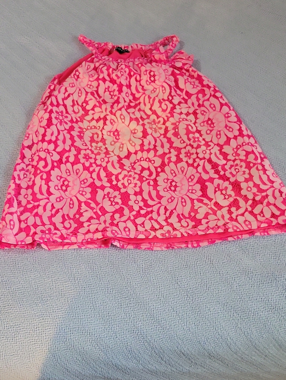 George Hot Pink Floral Lace Sundress